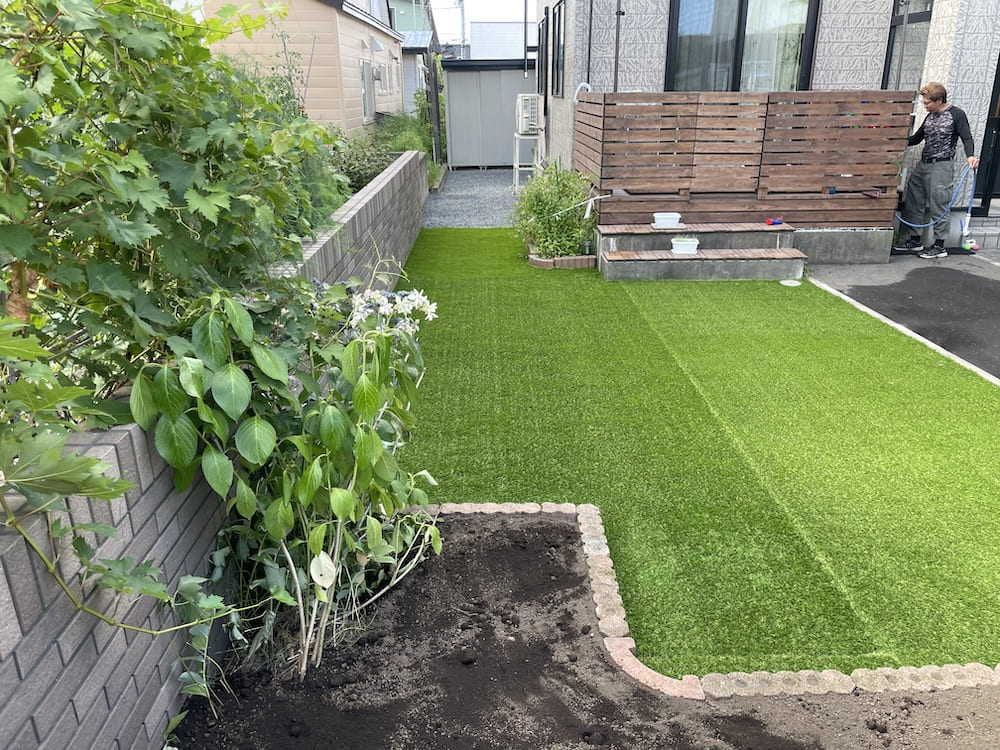 人工芝の施工